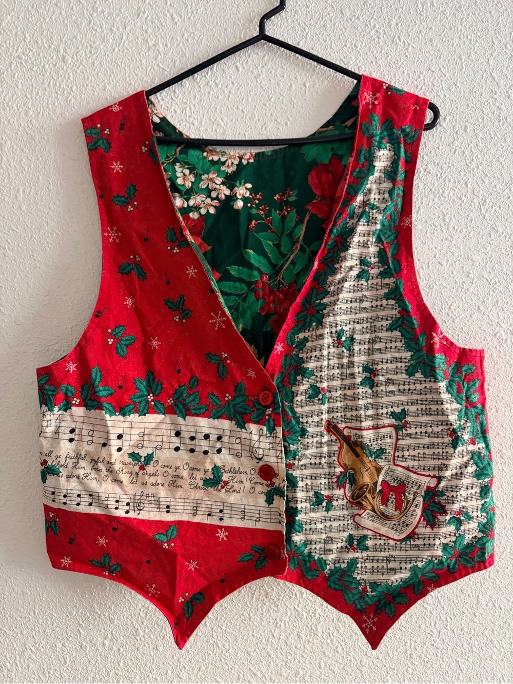 Vintage Christmas Reversible Vest